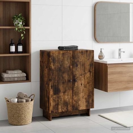 vidaXL Mobiletto da Bagno EDE Rovere Fumo 59,5 x 31 x 80 cm