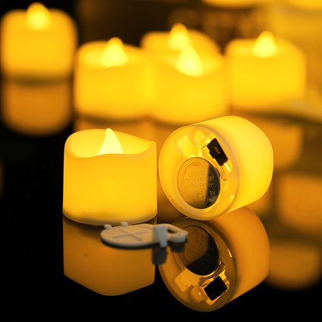 (24 Stück in der Box) LED-Kerzen mit flackernder Flamme, blinkende Kerzenlampen, elektrische Kerzen, Weihnachtskerzen für Weihnachten, Weihnachtsbaum, Ostern (1/5)