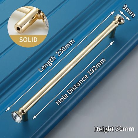 (Ensemble de 2 pièces) Boutons et poignées de meuble en cristal, adaptés aux boîtes à chaussures, aux portes d'armoire et aux tiroirs.