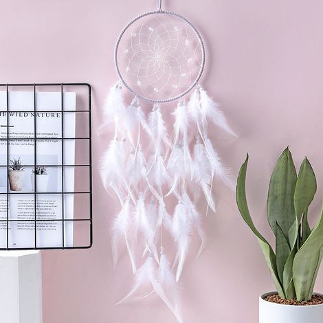 Windspiel – Traumfänger aus Spitze, Windspiel, handgefertigt, Anhänger, Zimmerdekoration (mit LED-Licht)