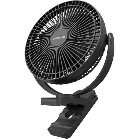 (Blau) 20 cm Clip-Ventilator – 10000 mAh – 4 Geschwindigkeitsstufen – Blau (1/4)