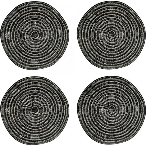 Sets de table ronds marron lavables pour Noël (1/5)