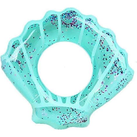Bouée gonflable en forme de coquillage, de couleur bleue, pour adultes et enfants, pour la piscine, la plage et les fêtes aquatiques estivales.-AquaForge (1/2)