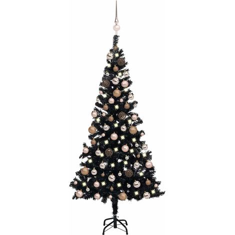 Teenpull – Künstlicher Weihnachtsbaum Beleuchtung & Kugeln Schwarz 120 cm (1/5)