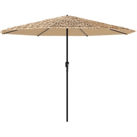 Ombrellone da giardino con robusto palo a manovella meccanica 388 x 388 x 248 cm poliestere marrone 020056408