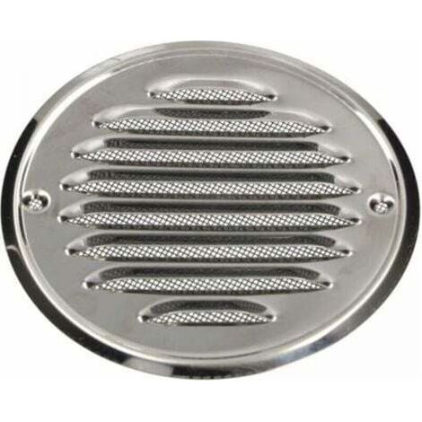 Grille d'aération ronde en acier inoxydable - 140 mm - avec vis - Moustiquaire - Grille d'aération à lamelles - Antirouille (1/4)