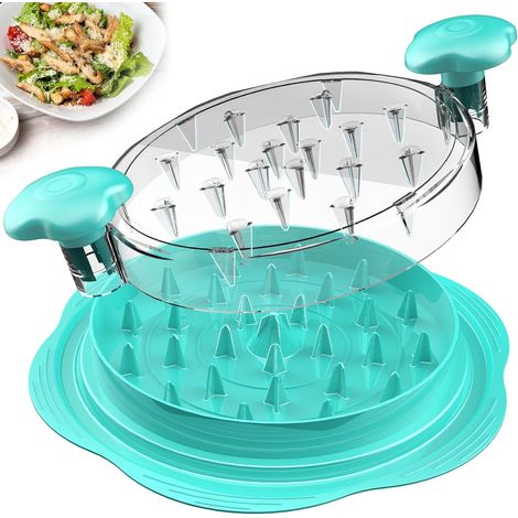 Hachoir à poulet - Hachoir à viande - Déchiqueteur de poulet - Hachoir à viande manuel - Ustensiles de cuisine - Plastique - Cyan (1/5)