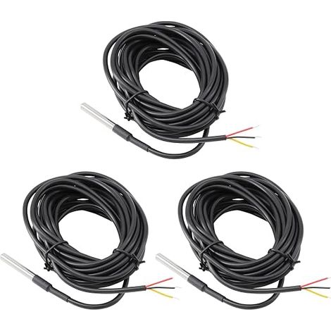 5M Acier inoxydable Capteur de température numérique étanche Sonde thermique Câble du capteur de température 3 pièces (1/5)
