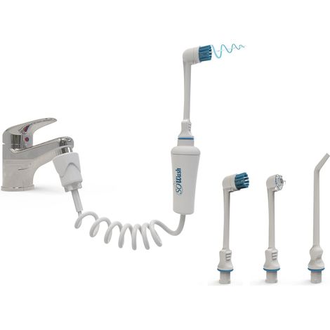 Jet dentaire SOWASH TRIO, Se connecte au robinet, Hydropulseur Dentaire Sans piles ni électricité, 1 tête Vortice + 1 tête de Vortice Brush + 1 tête Hydrojet, Produit italien (1/5)