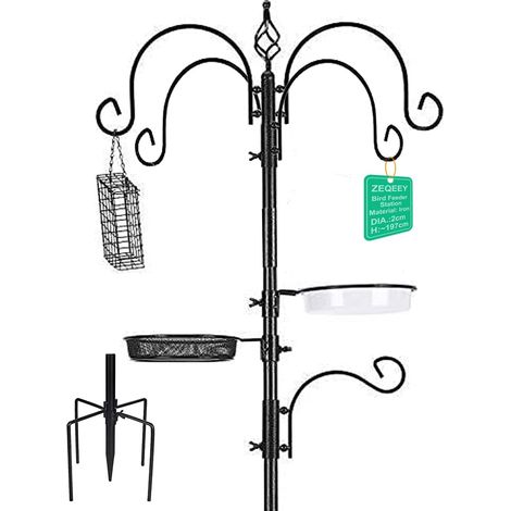Mangeoire pour Oiseaux en métal Robuste - Kit de Support avec Station d'alimentation Suspendue - pour Attirer Les Oiseaux Sauvages (1/5)