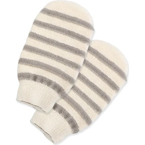 Gant Exfoliant Corps - Lot de 2 - Lin et Coton - Effet Kessa Peaux Mortes - Douche et Hammam - Naturel (1/5)