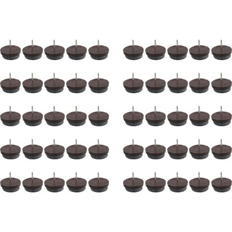 Lot de 50 patins de protection coulissants à clouer pour pieds de chaises, tables et meubles, protège-sols en bois. Convient également aux tabourets et tables. (1/5)