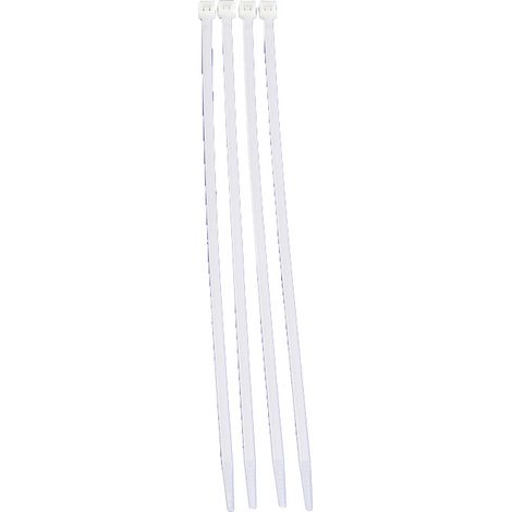 Kabelbinder, wetterfester Nylon, 2,5 mm breit und 200 mm lang, transparent-weiß. (1/2)