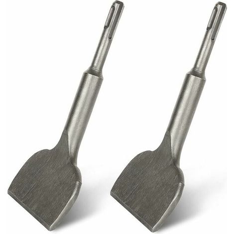 Juego de 2 cinceles para baldosas SDS Plus: cincel plano de 180 x 75 x 17 mm y cincel curvo para disolver baldosas, calidad profesional para alicatadores. (1/5)
