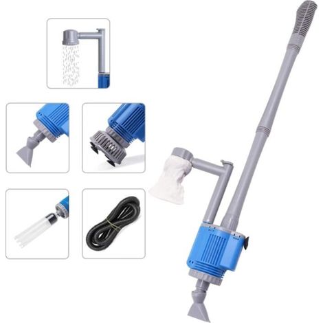 Nettoyeur électrique pour Aquarium, avec changeur d'eau Laveur de Sable Nettoyage des débris Filtre à Eau Douche à Eau débit d'eau 5 en 1 Kit de Nettoyage de Gravier Multifonction,20W,220V (Electric c (1/4)