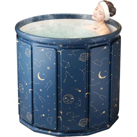 Grande baignoire de glace portable pliable pour la maison, l'extérieur, les gymnases, baignoire de trempage pliable pour douche, récupération musculaire rapide (planète bleue, ensemble d'isolation (1/5)