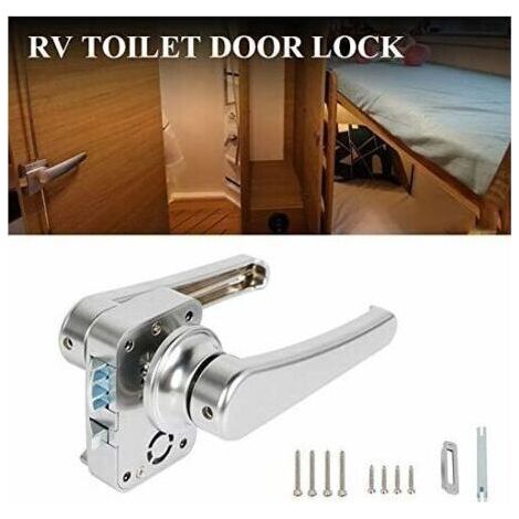RV Serrure de Porte de Toilette Salle de Bain Serrure de Porte Caravane Bateau Loquet PoignéE Serrure RV Accessoires