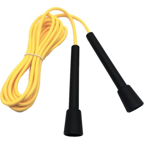 Corde à sauter Speed Rope – pour la boxe, le cardio et l'entraînement physique – Agilité et vitesse – Corde à sauter réglable (Jaune/Noir, 115 g)