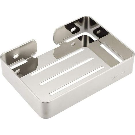 Wandmontierter Seifenhalter aus Edelstahl mit Installationskit für Dusche, Silber (1/4)