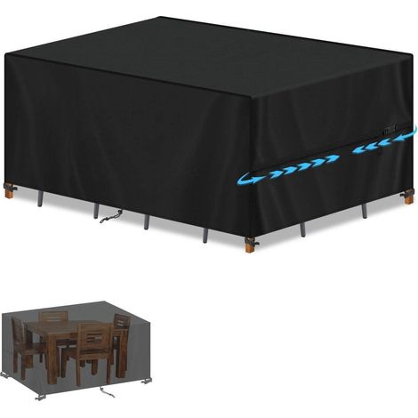 Housse de protection imperméable pour mobilier de jardin 130x90x80cm tissu Oxford 420D (1/5)