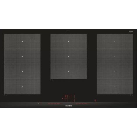 Siemens – Table de cuisson induction 90cm 5 feux 11100W noir – FlexInduction pour casseroles de taille variable – EX975LXC1E