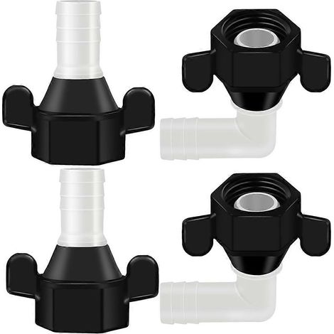 Lot de 4 coudes et adaptateurs pivotants droits 1/2 pouce x 14 NPT x 1/2 pouce pour pompe à eau de camping-car, filetage femelle (1/5)