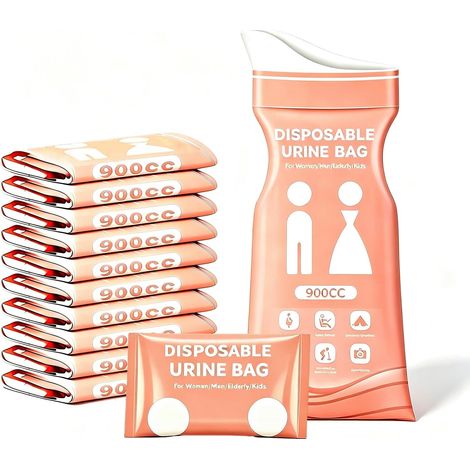 12 Pieces Portable Urinal Bags, 900 ml Travel Urinal Bag (1/5)