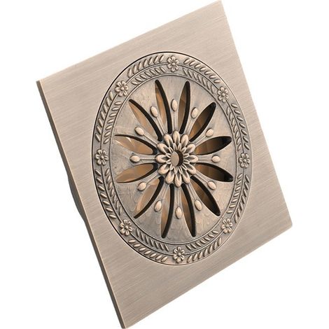 Siphon de Douche - Drain Carré en Laiton 10x10 cm - Grille Anti-Odeurs - Évacuation Efficace - Pour Salle de Bain, Cuisine et Garage - Argenté (1/5)