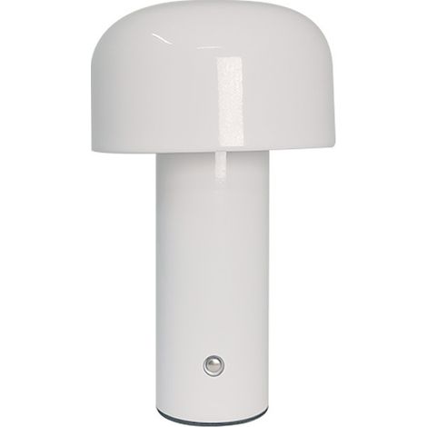 Lámpara de escritorio metálica inalámbrica, LED con sensor táctil, 3 colores regulables, luz nocturna a pilas para habitación infantil, dormitorio, oficina o cafetería (blanco) (1/5)