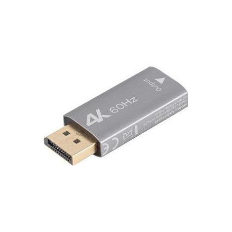 Adaptateur Lanberg DisplayPort (M) vers HDMI (F) 4K argenté