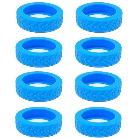 Ensemble de 8 couvre-roues en silicone pour valises, silencieux, antidérapants et résistants aux chutes, adaptés aux valises, valises compatibles et chaises de bureau, etc., pour roues d'un diamètre d (1/5)