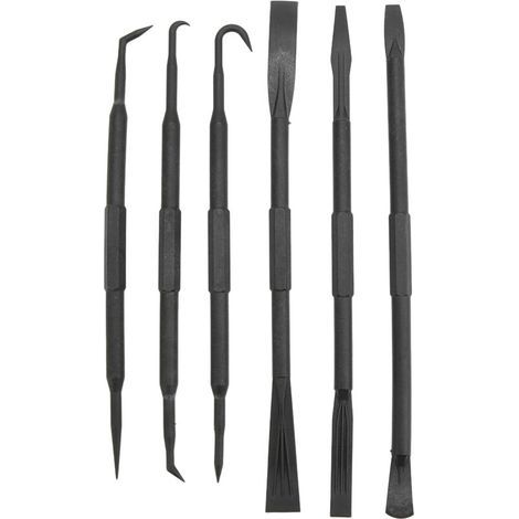 Kit de 6 crochets à levier en ABS noir double extrémité pour retrait sécurisé des joints toriques et accessoires d’étanchéité (1/5)