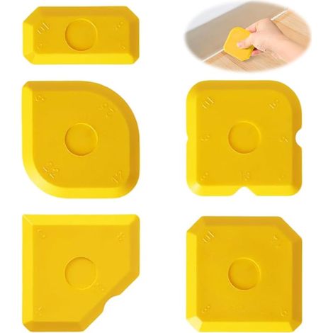 Lot de 5 spatules professionnelles en silicone, outil pour retirer et lisser le mastic (1/5)
