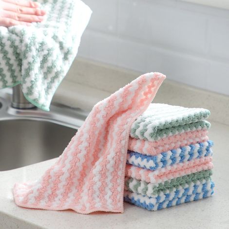 Chiffon Microfibre - Absorbant Rapide - Pour Cuisine Et Vaisselle - Lavable En Machine - Lot De 6 (1/5)