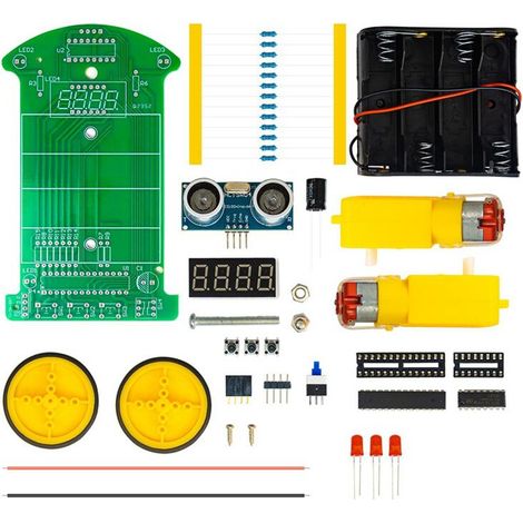 Kit di telemetria elettronica a ultrasuoni per l'evitamento degli ostacoli, display a LED, programmazione, pratica di saldatura automobilistica, fai da te