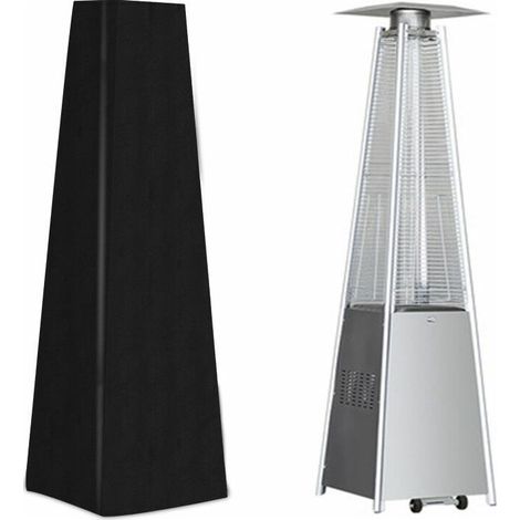 Housse de chauffage de jardin, housse de chauffage de jardin noire en forme de pyramide (1/5)