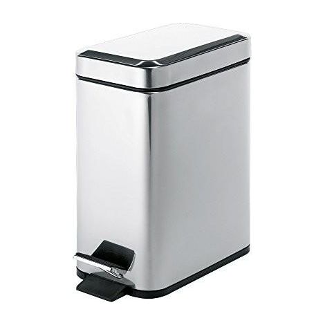GEDY 29091300000 ARGENTA Papelera rectangular 5 litros con pedal Cromo Brillo - ref: 29091300000