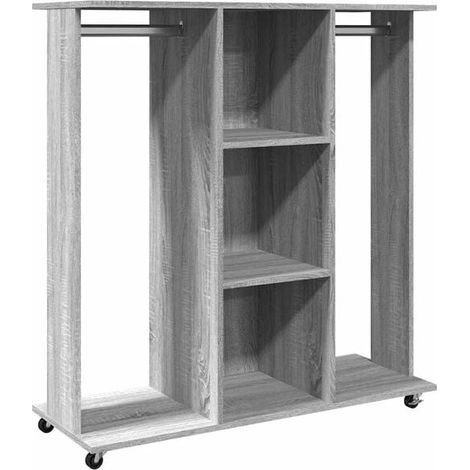 Armoire à roulettes Sonoma grise, 102x38x110 cm, en bois d'ingénierie. (1/5)