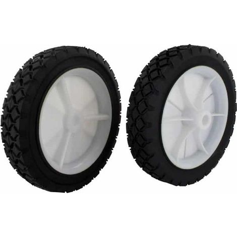 Roue de brouette en plastique à moyeu déporté – Diamètre extérieur 178mm – Alésage 12,7mm – Largeur 38mm – Longueur moyeu 35mm – Profil diamant – (1/2)
