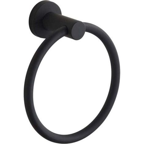 Anneau porte-serviette mural en acier inoxydable 304 pour salle de bain Noir-- (1/5)