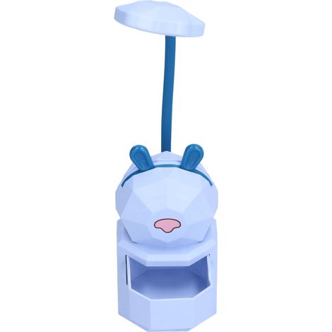 Lampe de bureau LED avec chargeur USB, lumière blanche chaude, facile à utiliser pour chambre d'étudiant, veilleuse de lecture bleue (1/5)