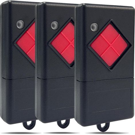 Lot de 3 télécommandes de rechange pour porte de garage 40,685 MHz Compatible avec Dicket MAHS40, MAHS40-01, MAHS40-04 40 MHz Télécommande 1 canal, bouton rouge (1/5)