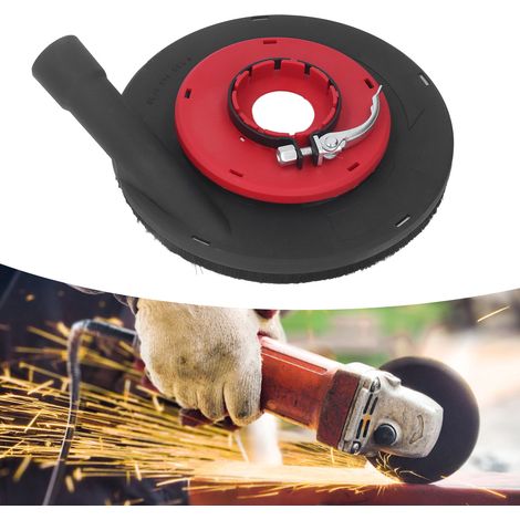 Protector antipolvo para amoladoras angulares de 230 mm: accesorio de protección y amolado para piedra y hormigón. Material: rojo y negro, PA6. (1/5)