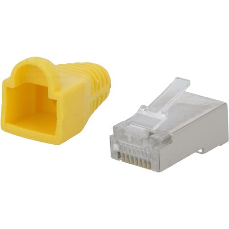 Connecteur RJ45 male Cat.5e avec protection - Jaune