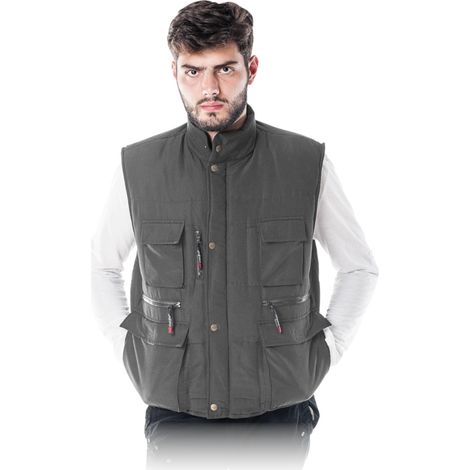 gepolsterte Arbeitsweste mit vielen Taschen grau XL