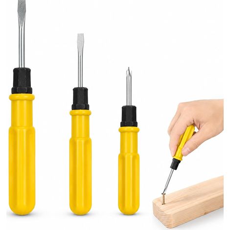 3-Piece Flat Head Screwdriver Set Stainless Steel with PVC Handles (1/5)