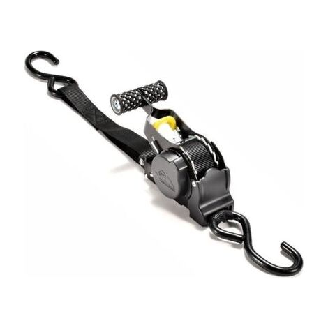 Tendeur à cliquet auto-rétractable 10' 1' – Charge maximale 680 kg – Sangle en polyester haute résistance avec crochet en S
