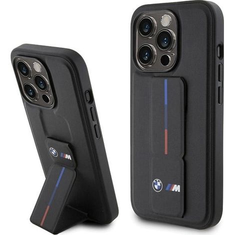 Coque BMW BMHCP15X22GSLK pour iPhone 15 Pro Max 6,7 pouces, noire, rigide, avec grip et marquage à chaud. (1/5)