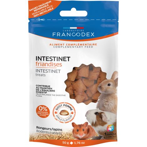 Friandises Intestinet 50 g pour lapins et rongeurs - Francodex (1/2)
