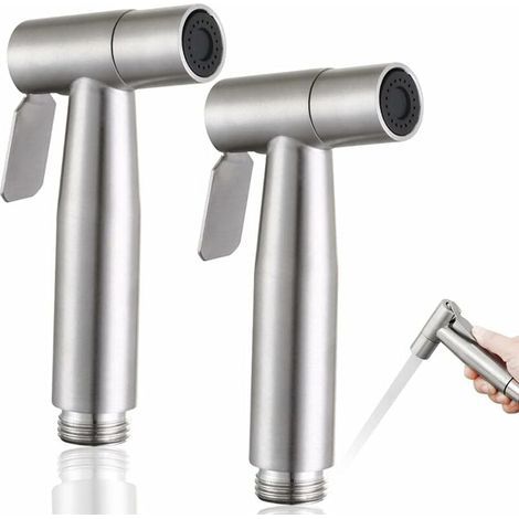 Set di 2 spruzzatori per bidet, doccetta per WC, kit spruzzatore per bidet in acciaio inox, spruzzatori per igiene personale e WC (1/4)